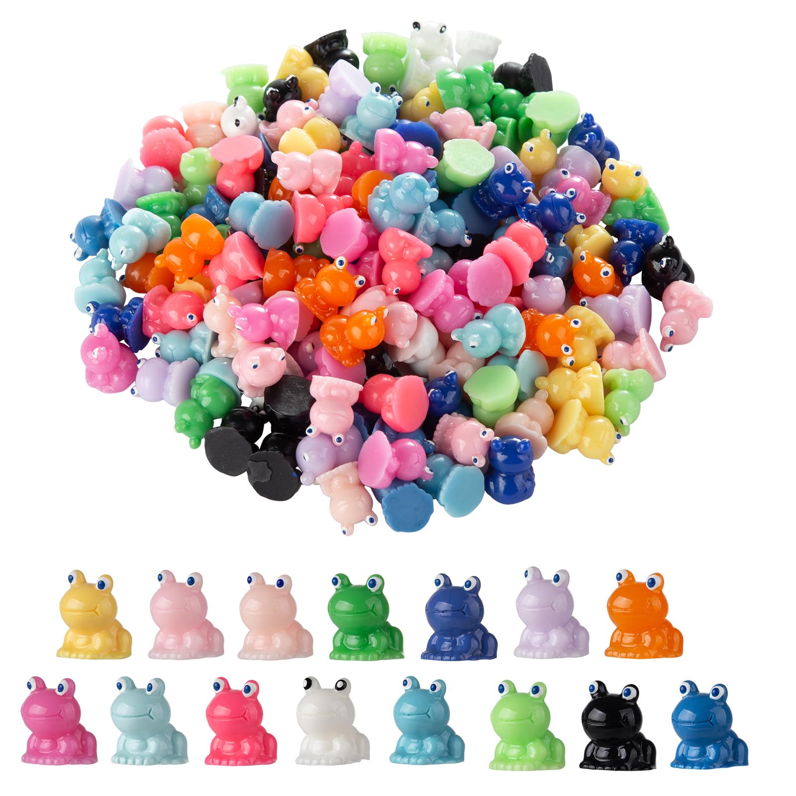Vawuz mini resin frog figurines green set for bright garden accents.