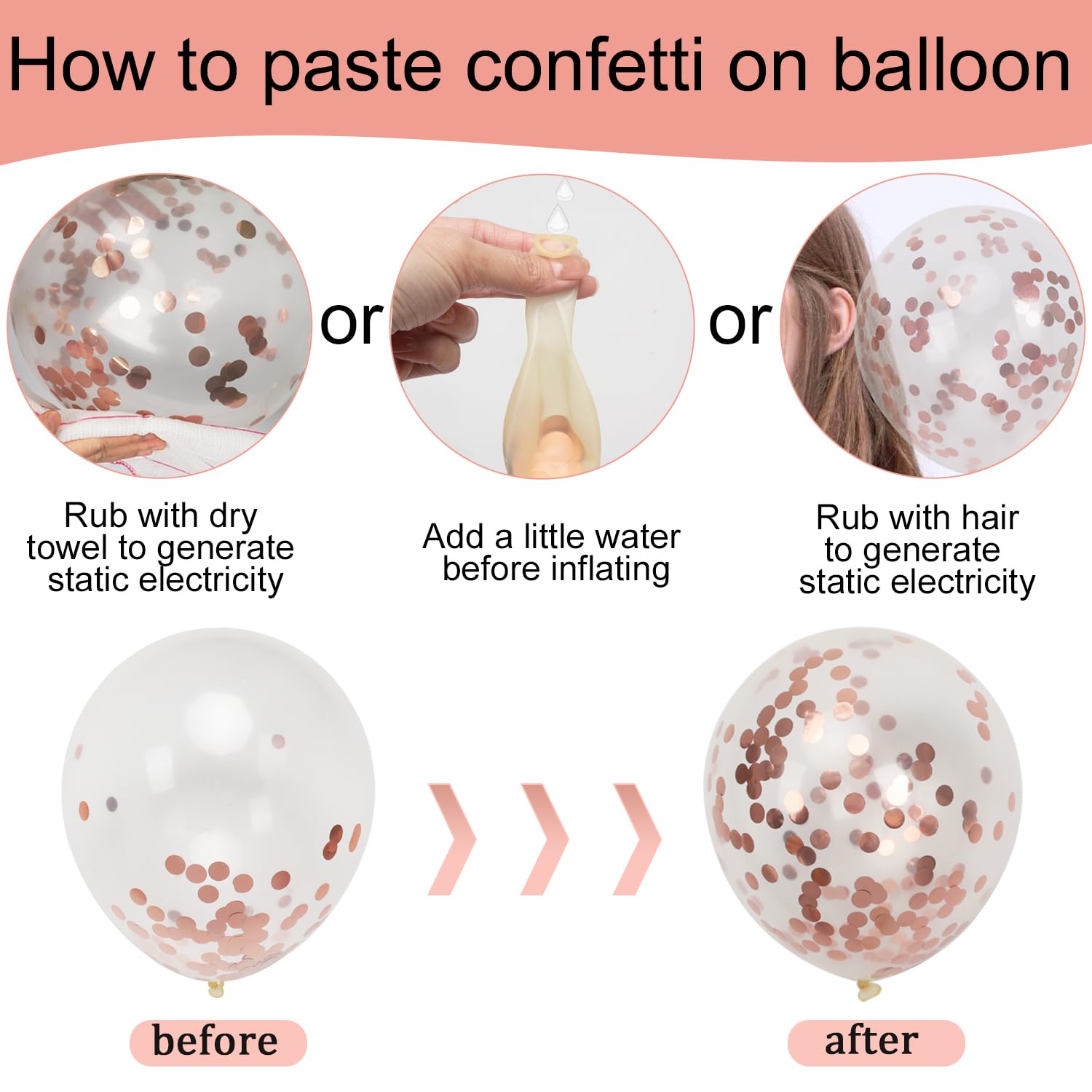VBEOLLOV rose gold confetti balloon adds festive texture