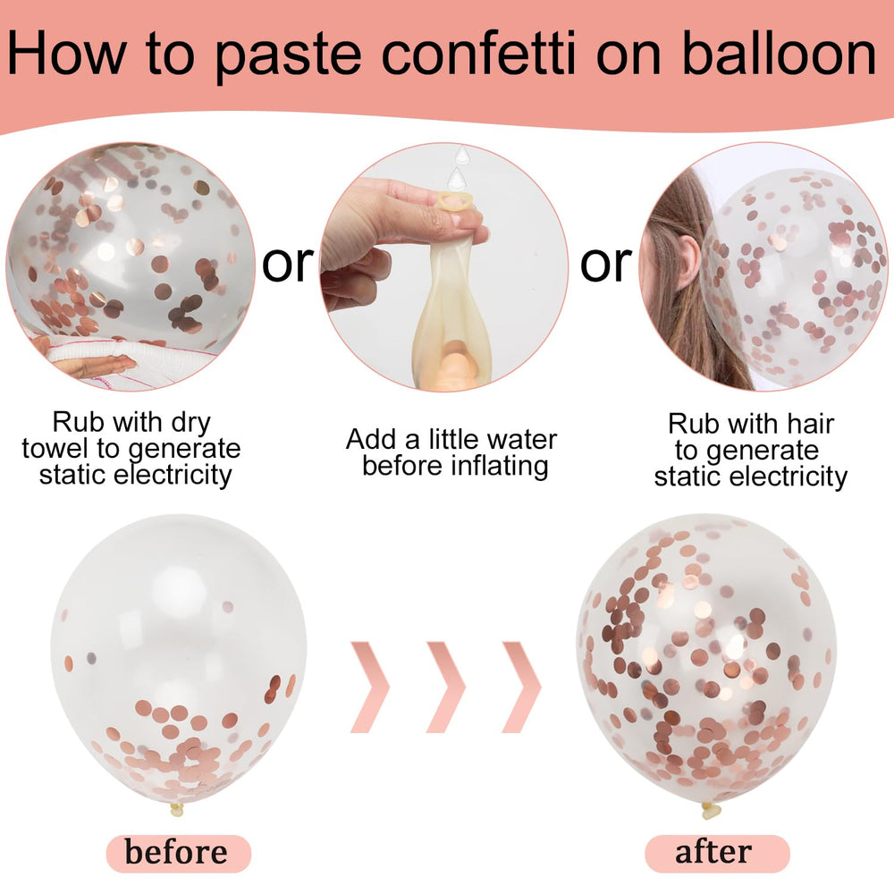 VBEOLLOV rose gold confetti balloon adds festive texture