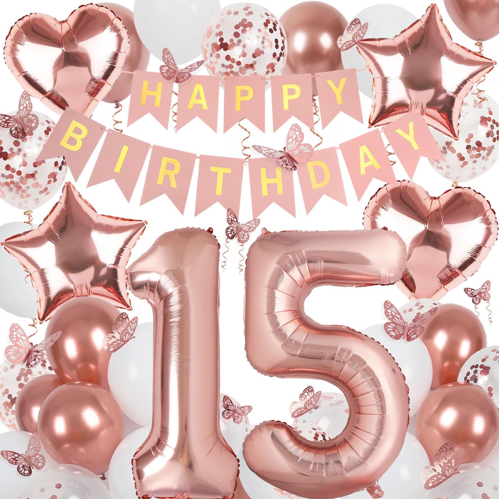 VBEOLLOV rose gold happy birthday banner for an elegant backdrop