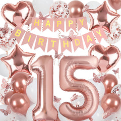 VBEOLLOV rose gold happy birthday banner for an elegant backdrop