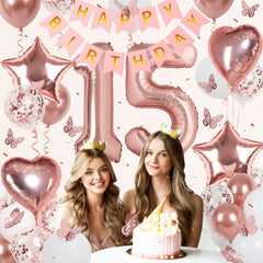 VBEOLLOV rose gold 18-inch heart balloon creates romantic focal point