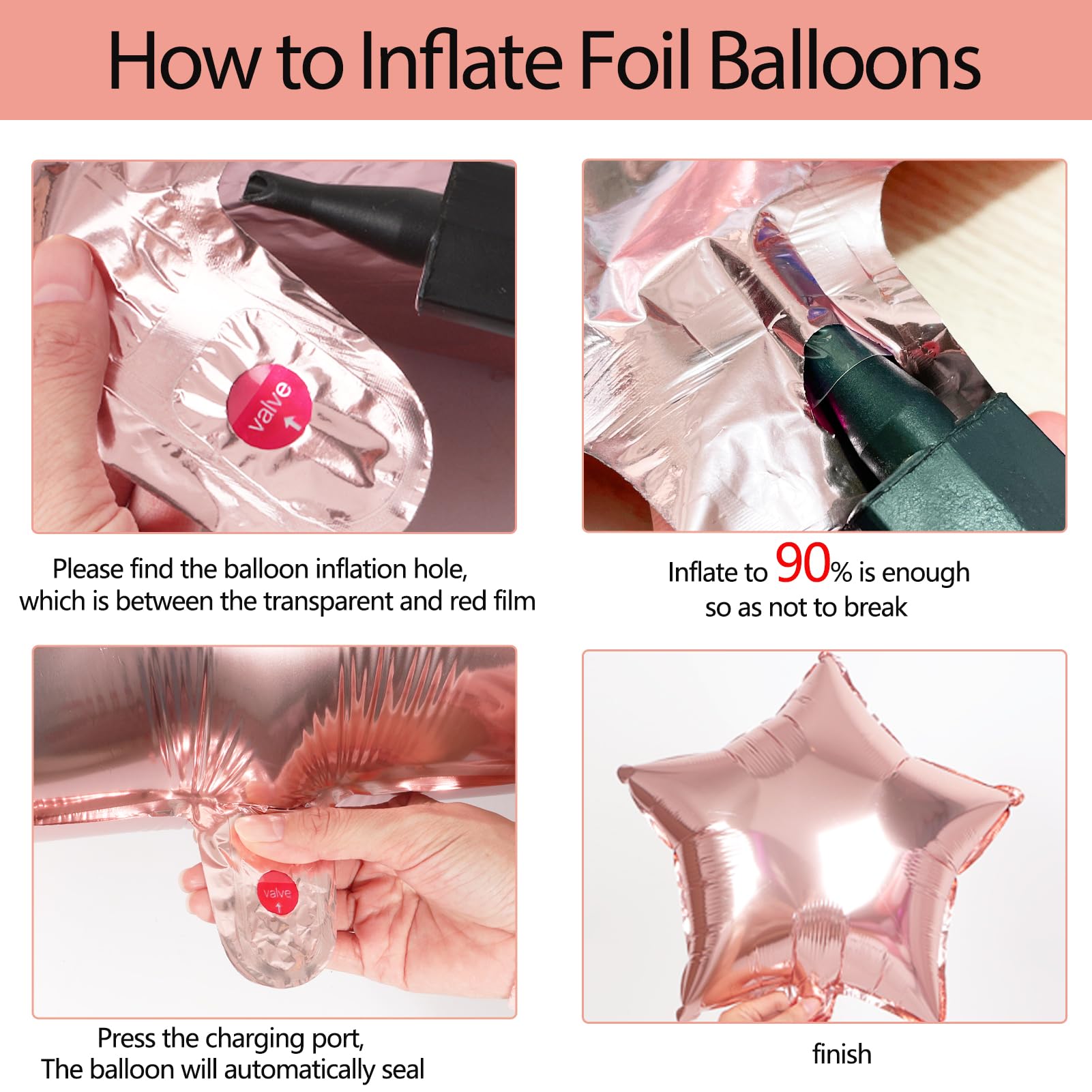 VBEOLLOV rose gold 40-inch number 15 balloon marks milestone