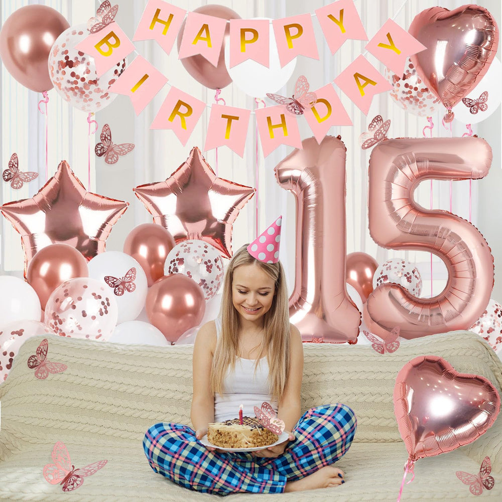 VBEOLLOV rose gold 18-inch star balloon adds sparkle