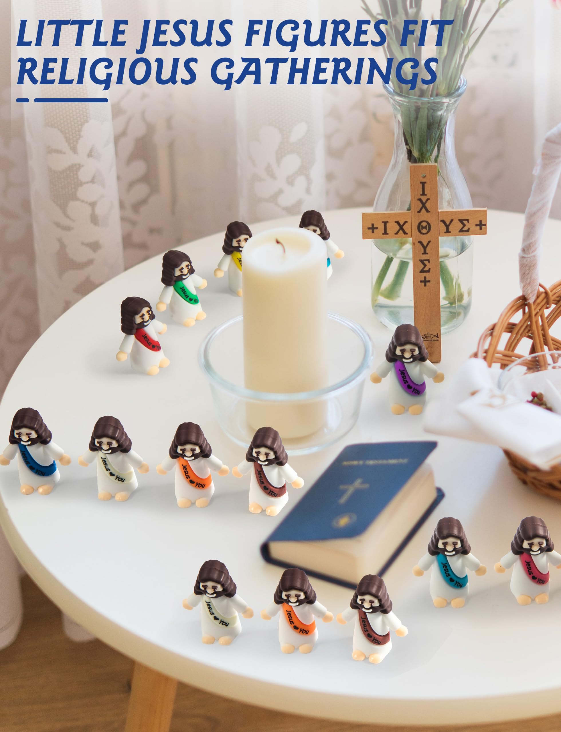 Vbiuox 1.4-inch Jesus figures in durable resin