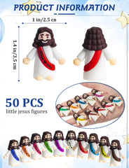 Vbiuox mini Jesus figures with colorful sashes for party favors