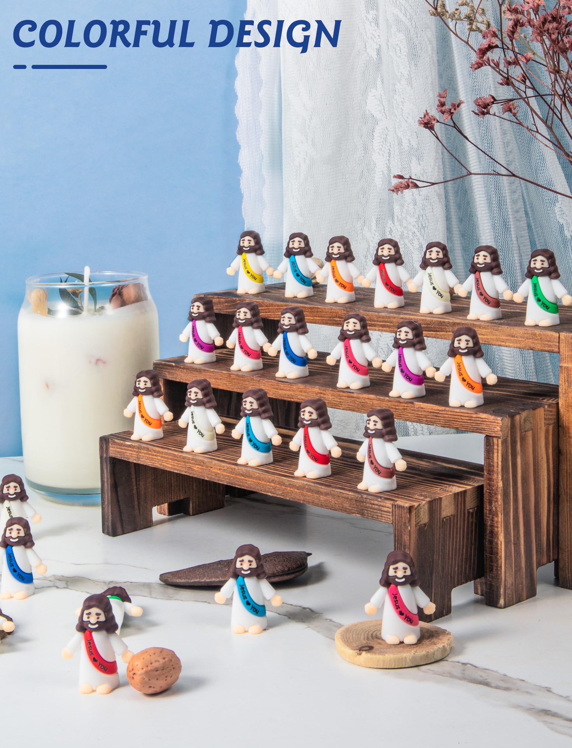 Vbiuox Little Jesus figures suited for Sunday school and classroom activities.