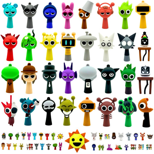 VbStar mini character figures set colorful creatures for imaginative play and display.