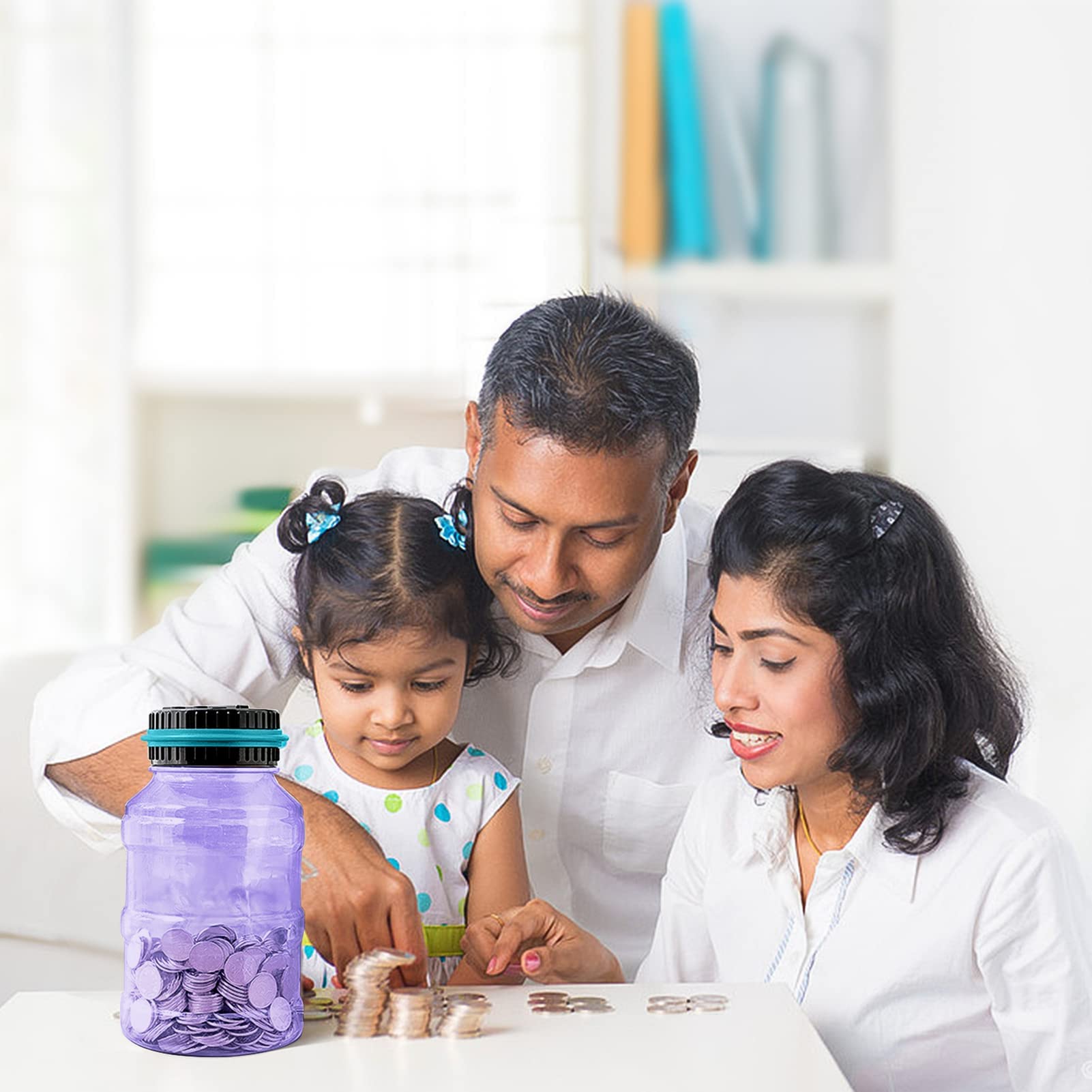 Vcertcpl coin jar accepts all US coins for versatile savings