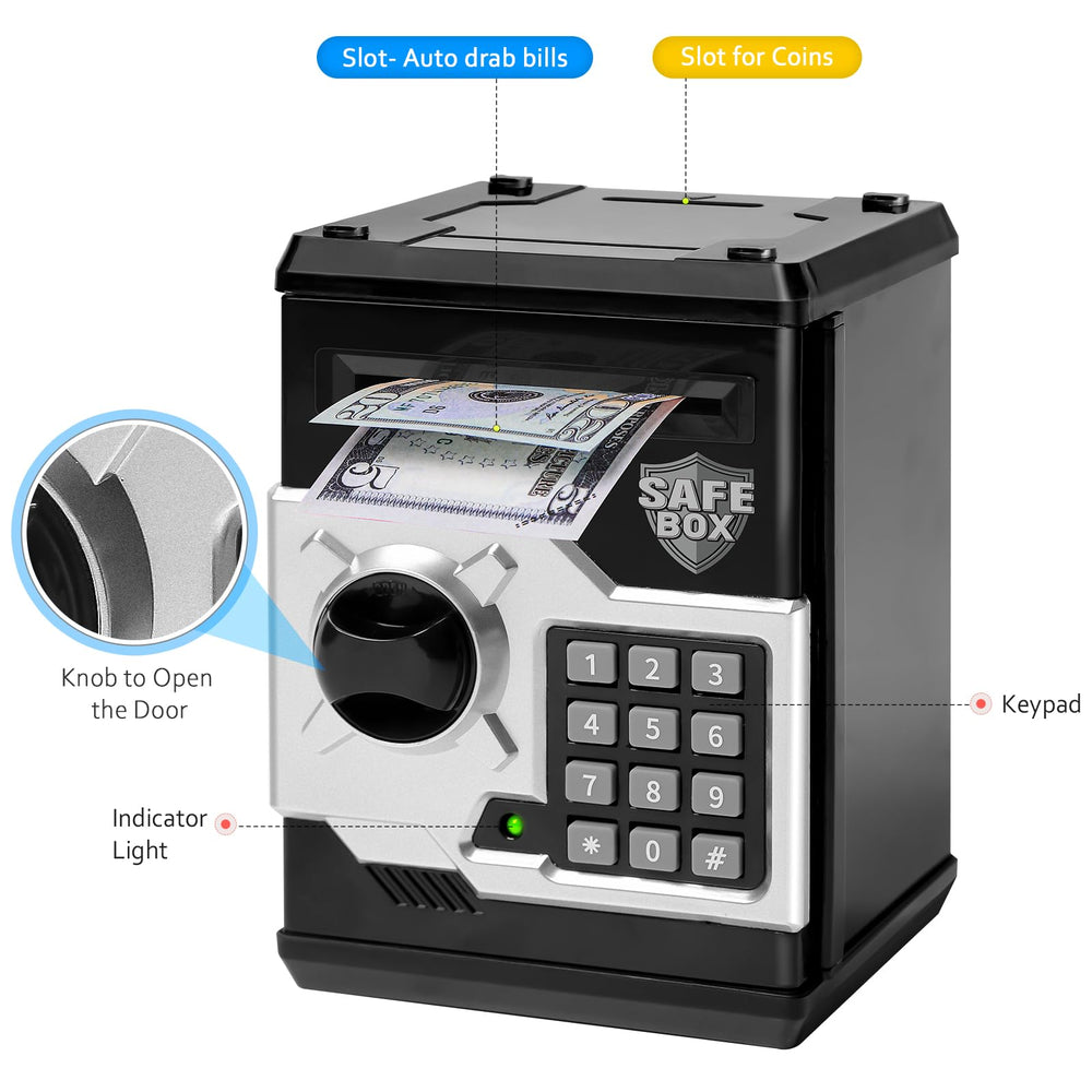 Vcertcpl ATM piggy bank bill slot shows convenient cash acceptance.