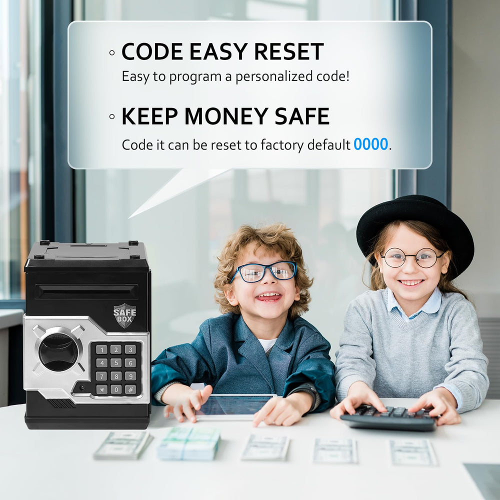 Vcertcpl ATM piggy bank code-entry close-up demonstrates easy 4-digit lock for privacy.