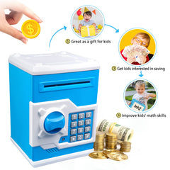 Vcertcpl ATM piggy bank coin slot supports versatile savings for kids.