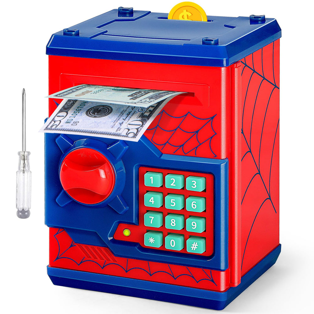 Vcertcpl ATM piggy bank door shows 4 digit code for safe savings