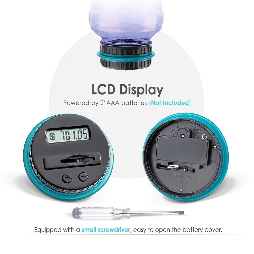 Vcertcpl coin counting jar shows accurate totals easily