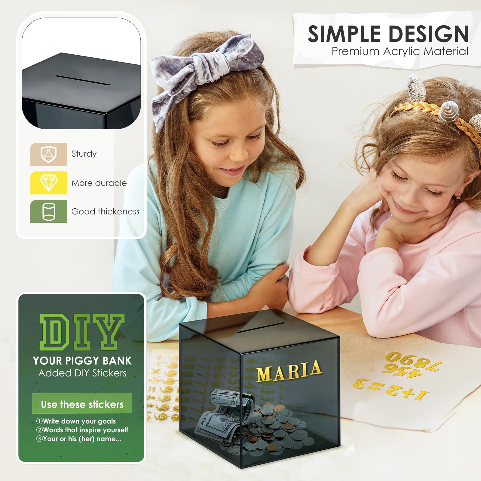 Vcertcpl gift-ready piggy bank appeals to kids and adults alike.