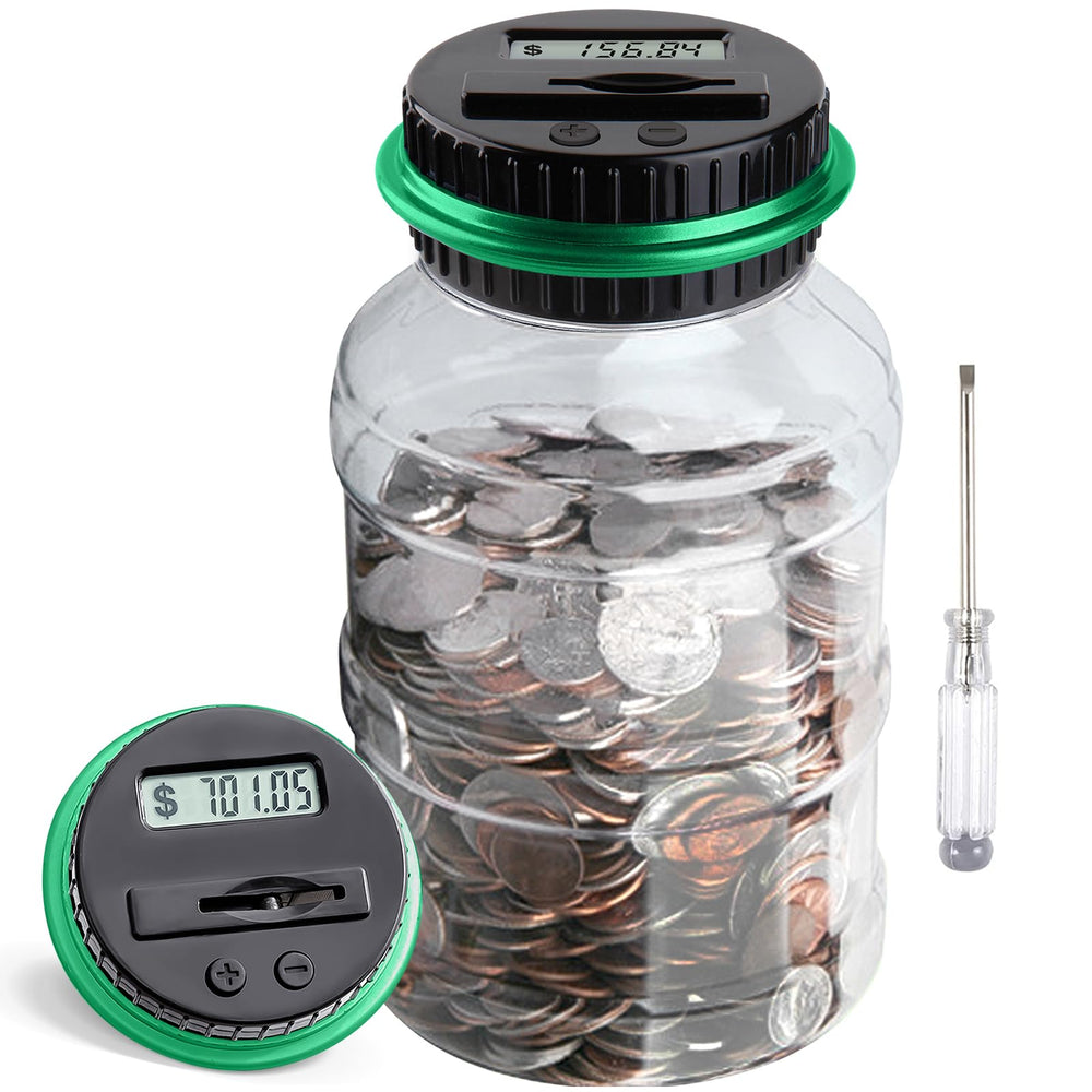 Vcertcpl large piggy bank front view with generous 1.8L capacity for coins