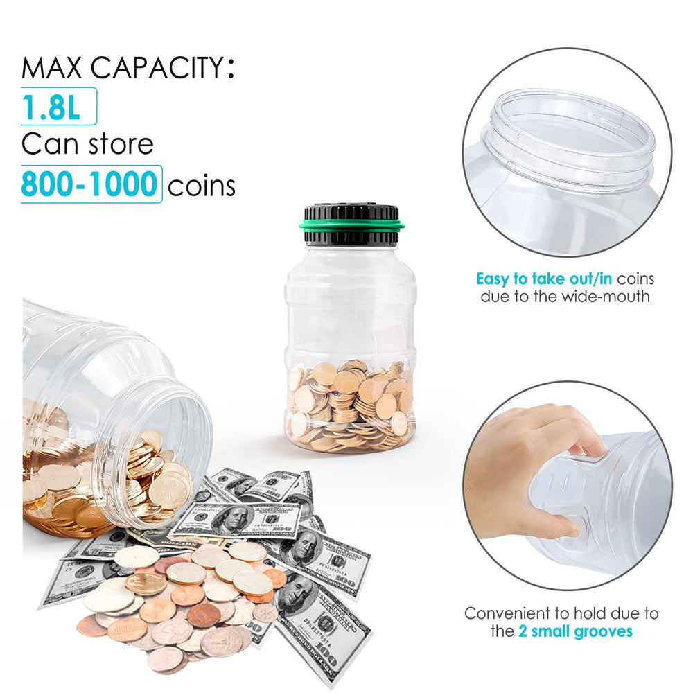Vcertcpl coin counting bank interior tallying coins accurately