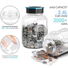 Vcertcpl digital counter coin jar counting US coins.
