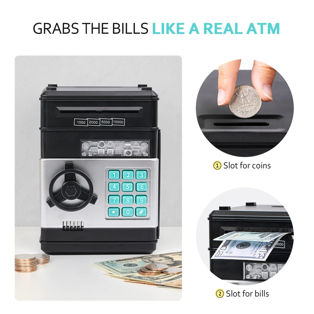 Vcertcpl large-capacity piggy bank holds coins, notes, and keepsakes