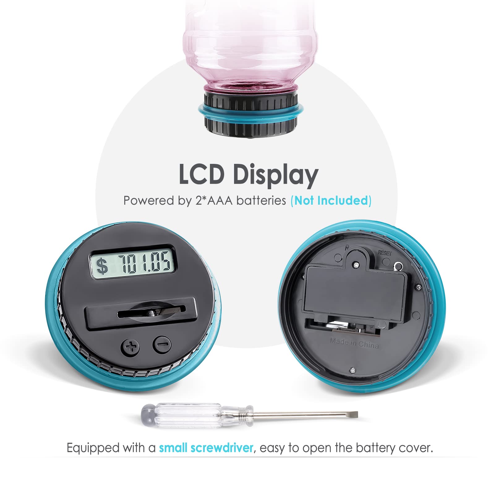 Vcertcpl pink piggy bank lid open for coin insertion