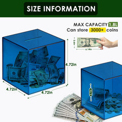 Vcertcpl piggy bank opening 4mm wide inaccessible lid to encourage saving discipline