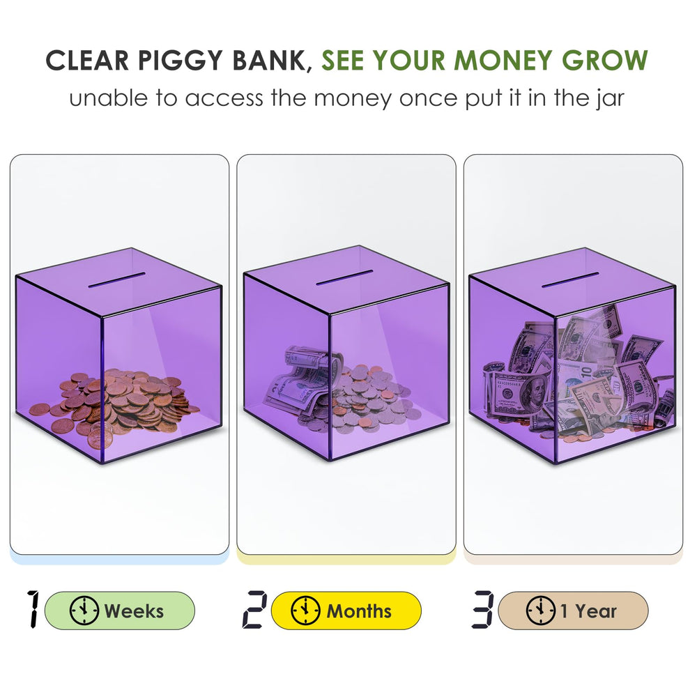 Visible savings motivate goal attainment with a stylish display.