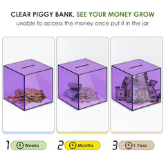 Visible savings motivate goal attainment with a stylish display.
