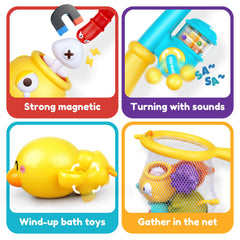 VConejo blue fish toy aiding grasping and gentle splashes in bath time.