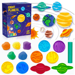 VConejo color dough planets set with rolling tool for hands-on planetary play