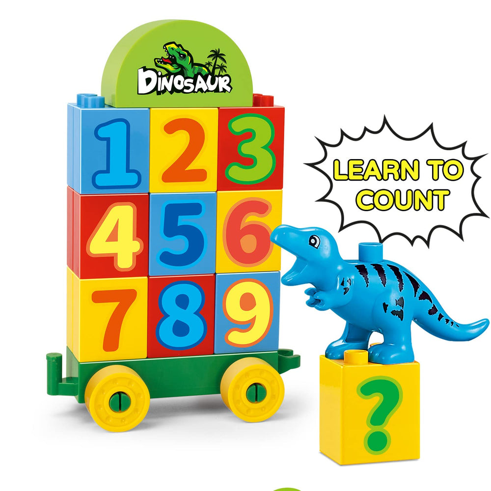 VConejo dinosaur park playset with flowers and trees supports imaginative world-building.