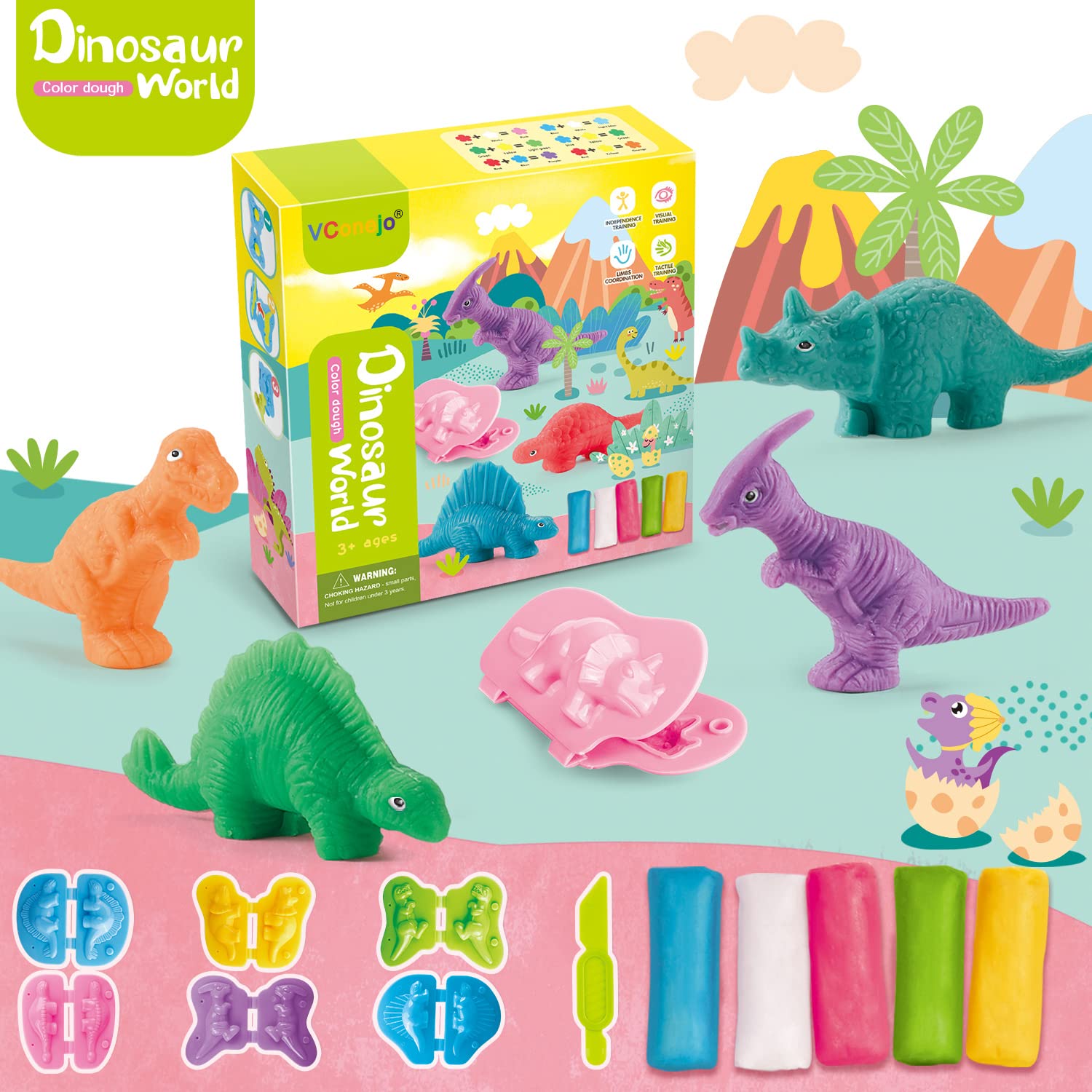 VConejo dough tools and shapes, kid-friendly and easy to grip for little fingers.