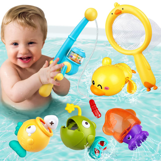 VConejo magnetic fishing rod for engaging bath time play and hand-eye coordination.
