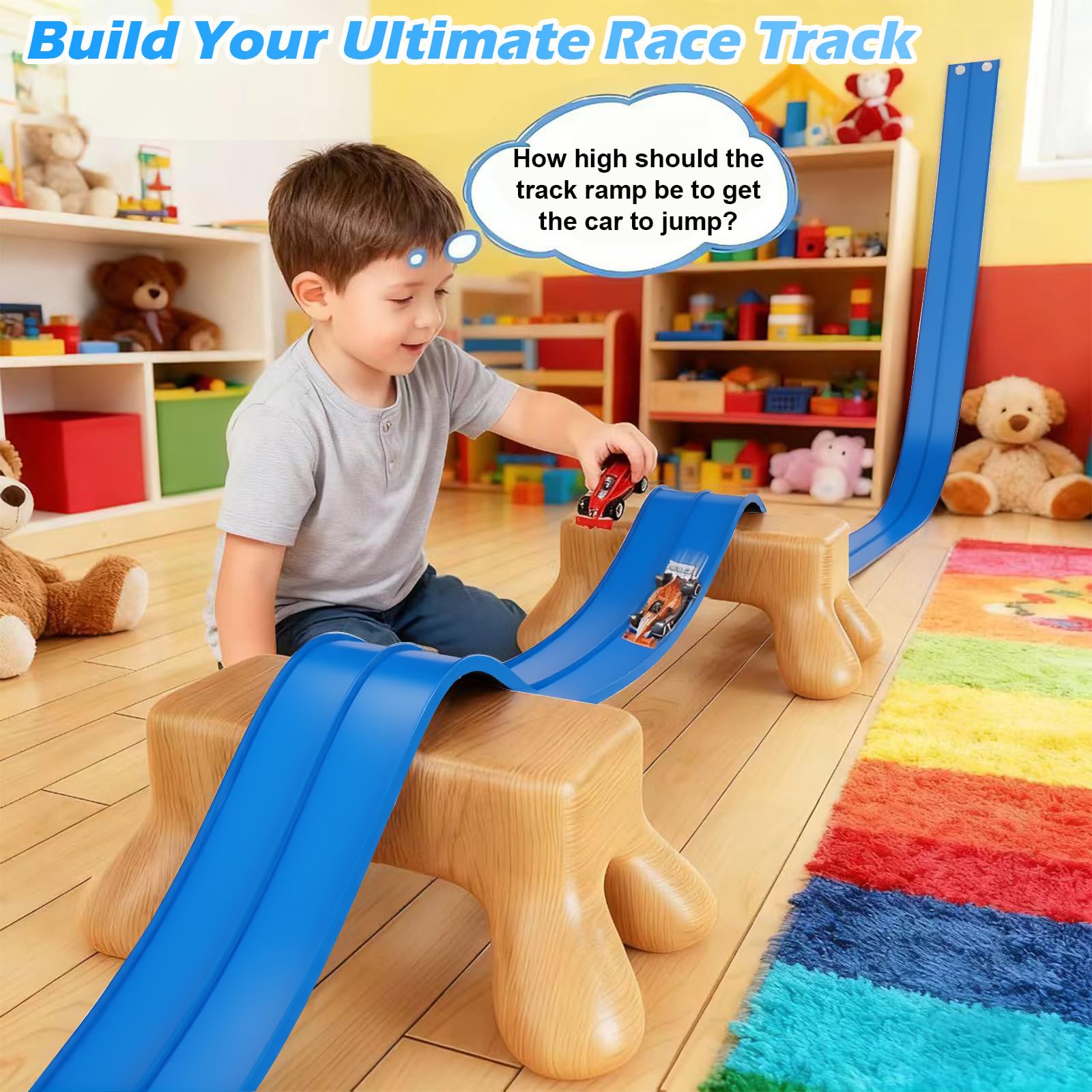 Vcsaq roll-up track stores easily for on-the-go play