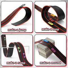 Vcsaq flexible track suction cups gripping a smooth surface for secure play.