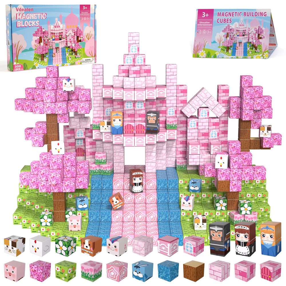 Vdealen 300pc magnetic blocks set for creative building and learning through play.