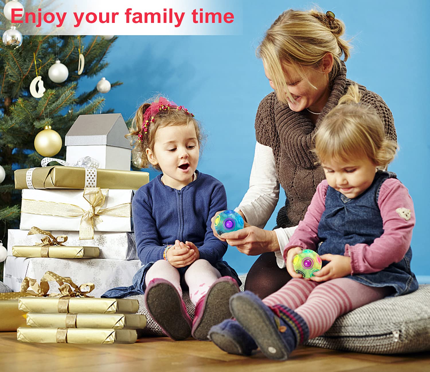Vdealen Magic Rainbow Puzzle Ball 2-pack, perfect as a gift set for kids and adults.
