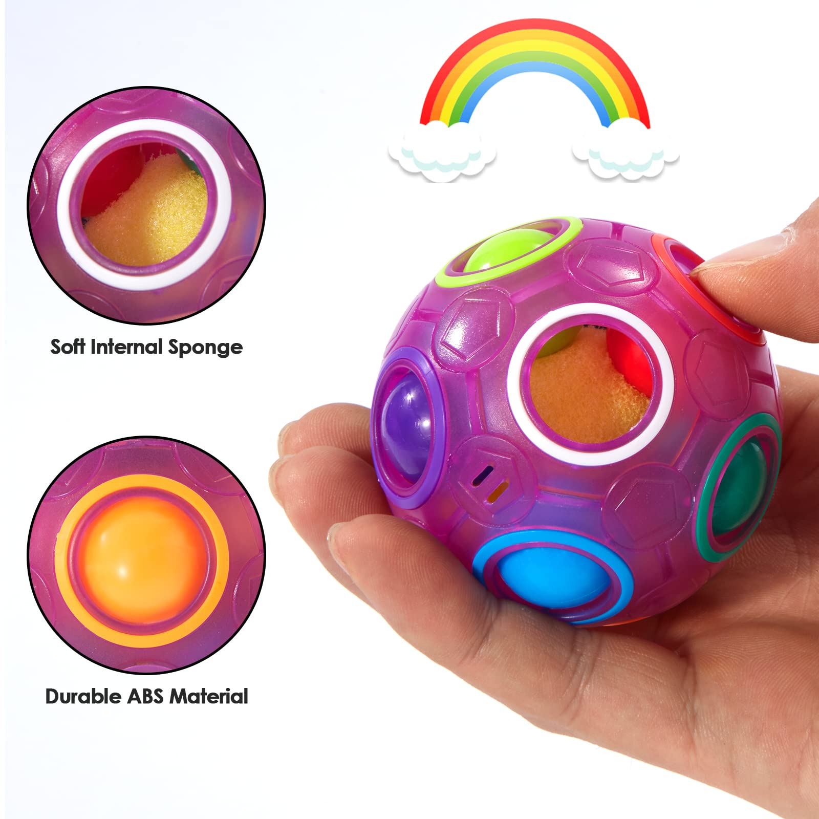 Vdealen Magic Rainbow Puzzle Ball color rings guide matching for a brain teaser.