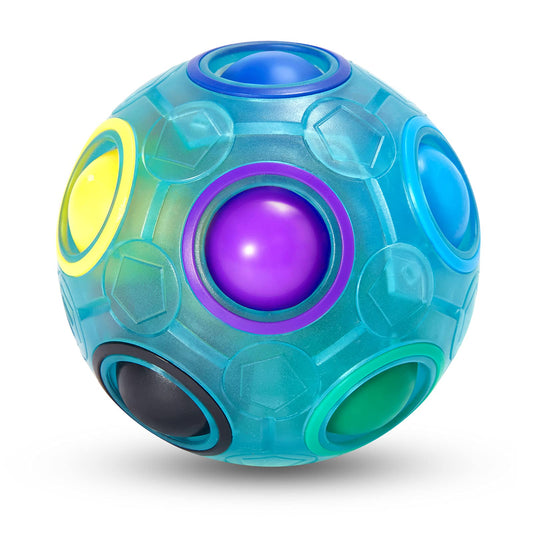 Vdealen Magic Rainbow Puzzle Ball front view showing compact fidget toy for focus