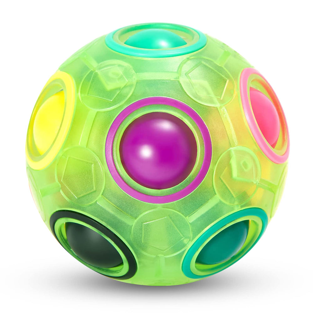 Vdealen Magic Rainbow Puzzle Ball handheld green design ideal for on-the-go focus and tactile play.