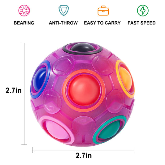 Vdealen Rainbow Puzzle Ball interior view showing sliding beads and center sponge.