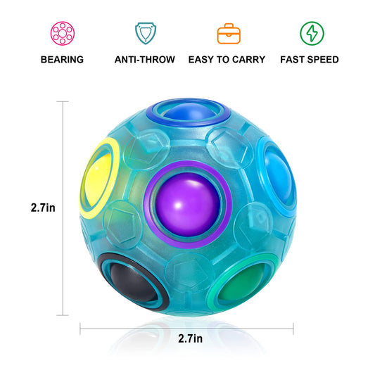 Vdealen Magic Rainbow Puzzle Ball side view highlighting colorful design
