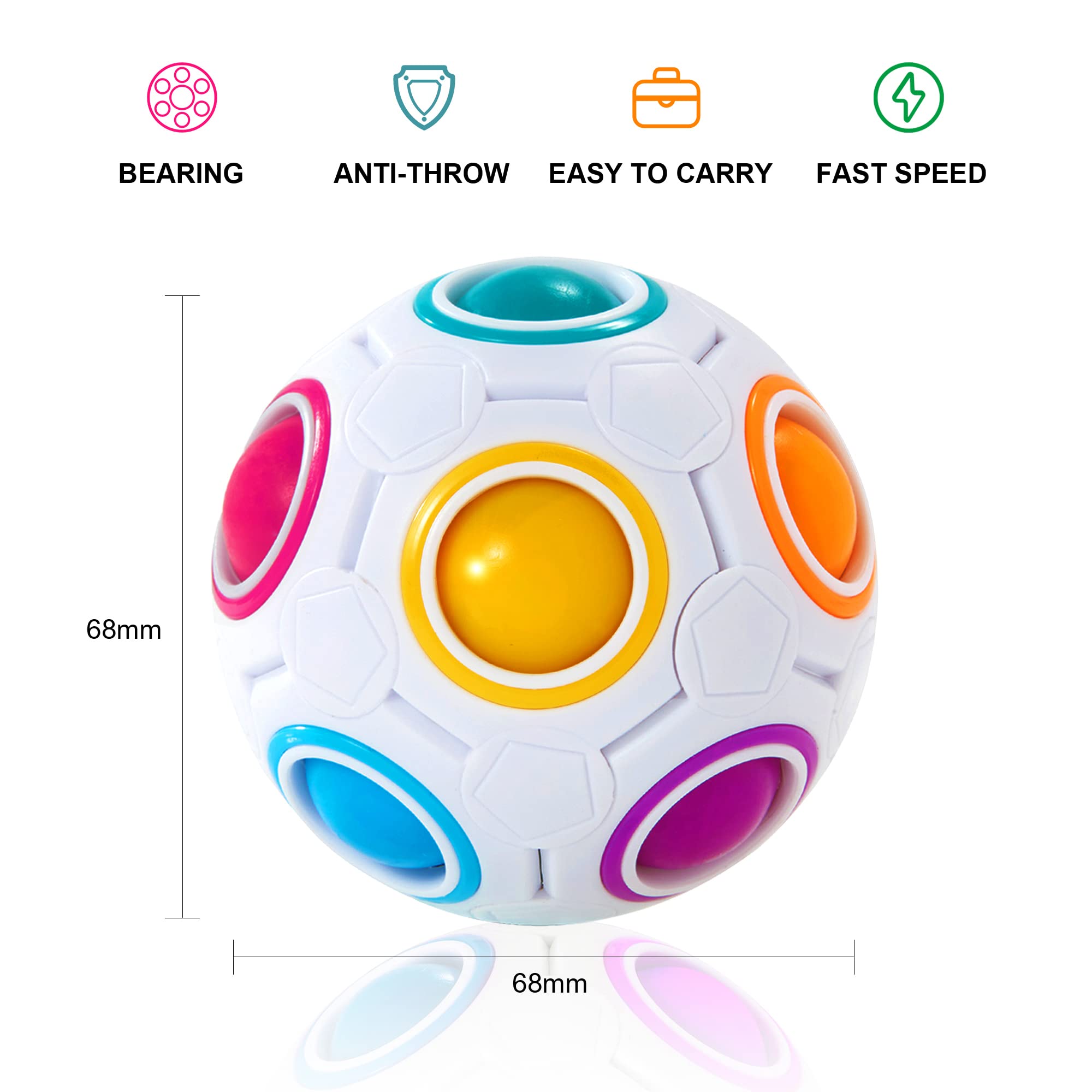 Vdealen Magic Rainbow Puzzle Ball side view for portable play