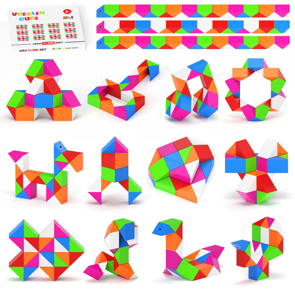 Vdealen mini snake cube twist 12pack, portable play and focus.