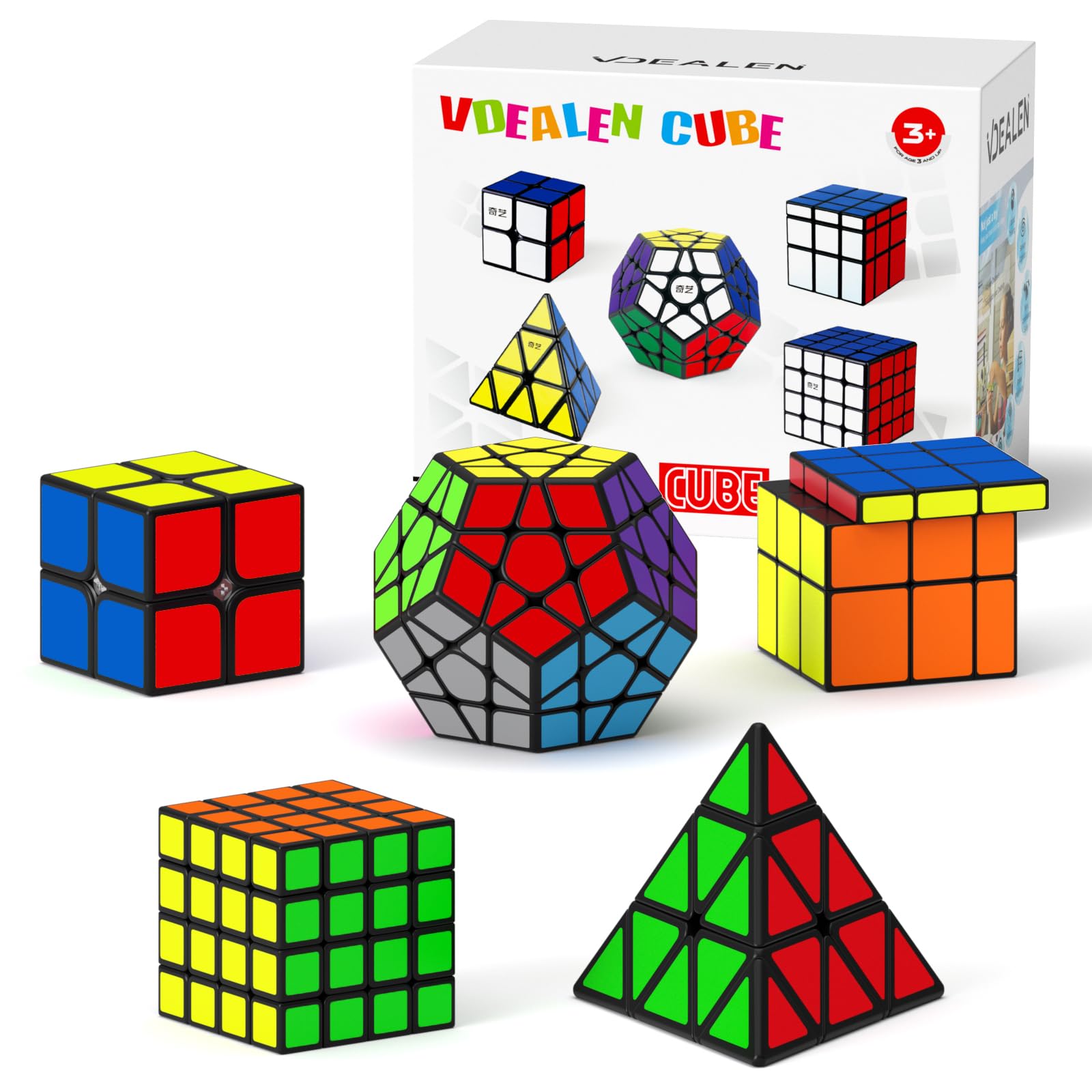 Vdealen Speed Cube Set 2x2 front view shows smooth corners for fast solving