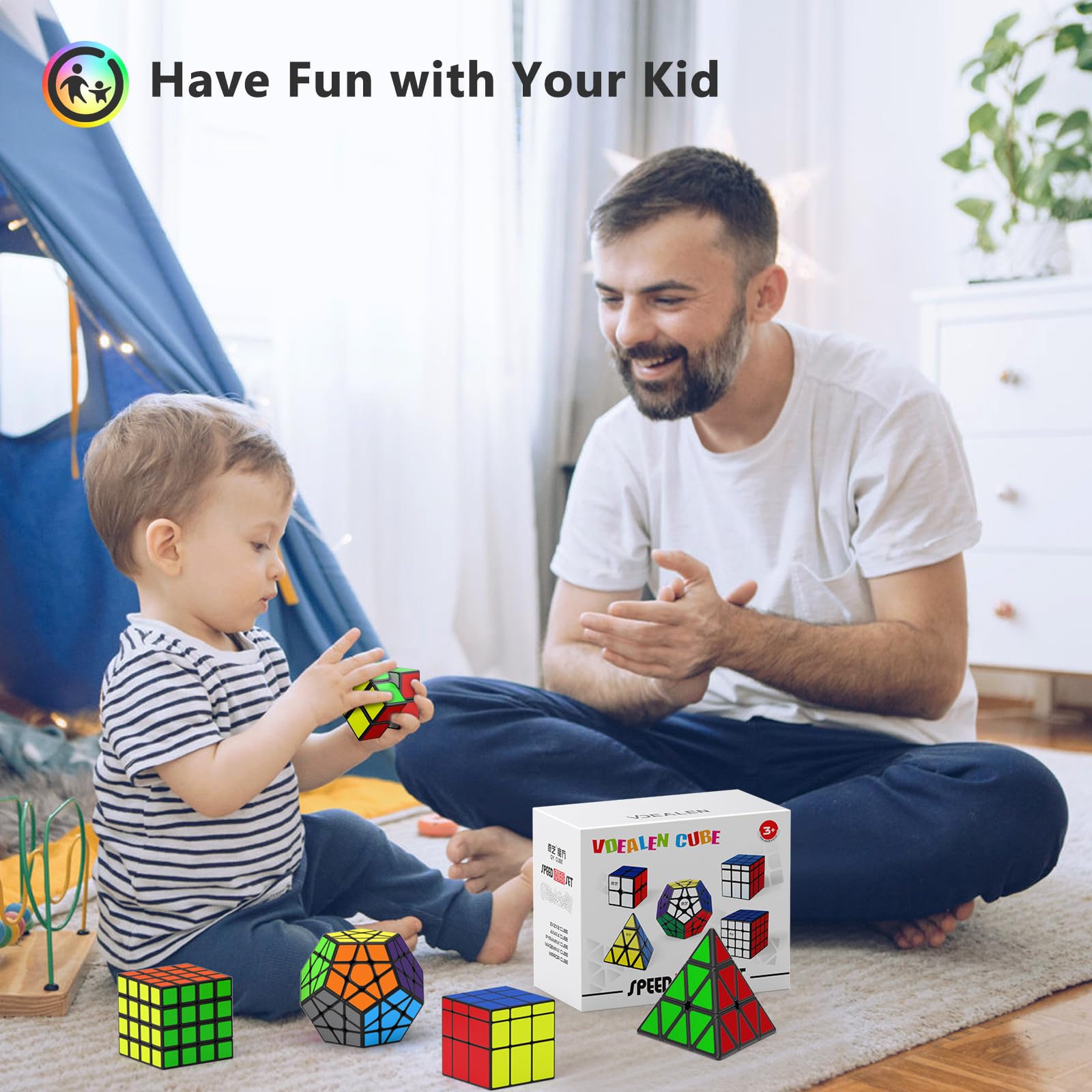 Vdealen Speed Cube Set packaging 5-pack ready for gifting and classroom prizes