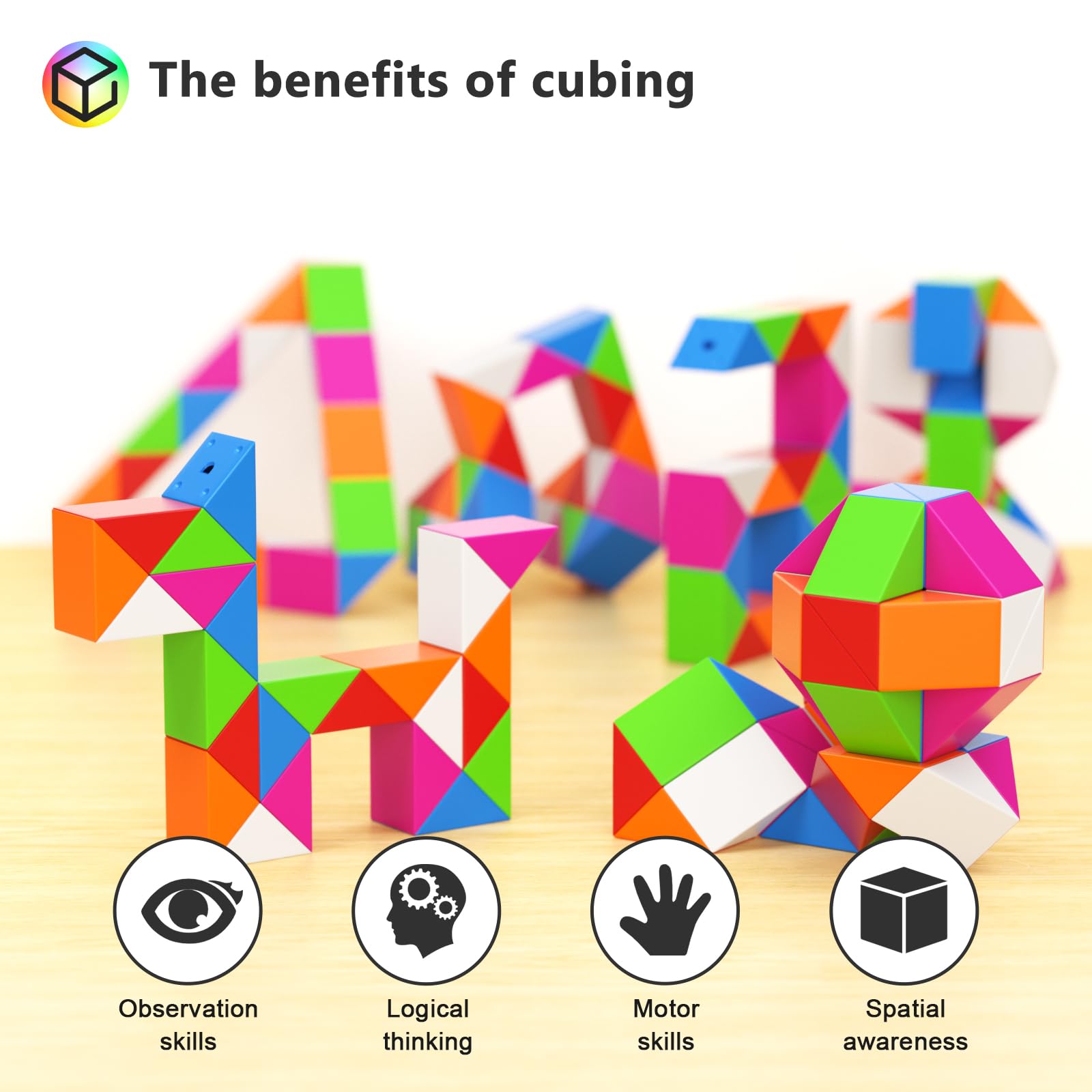Vdealen twist puzzle 24 sections, versatile shapes spark imagination.