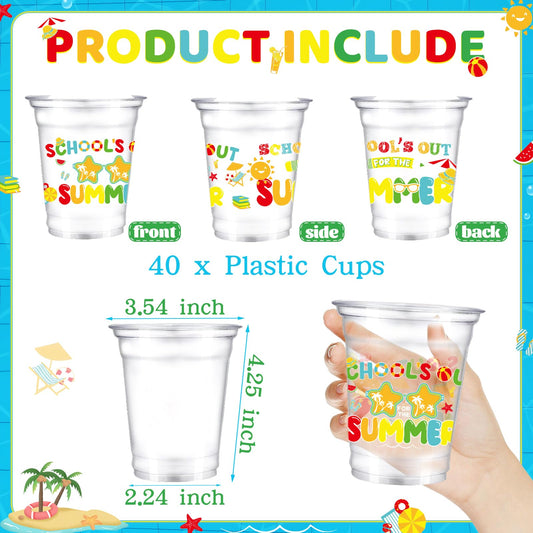 VDESFUEBY 12oz clear cups designed for summer party use with durable disposal.