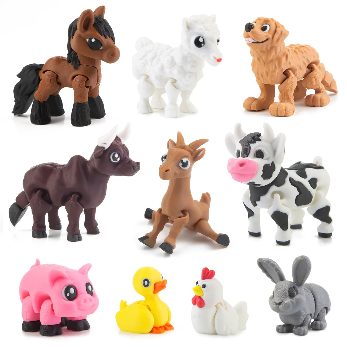 VDEZX 10-pack farm animals set for imaginative play and classroom decor.