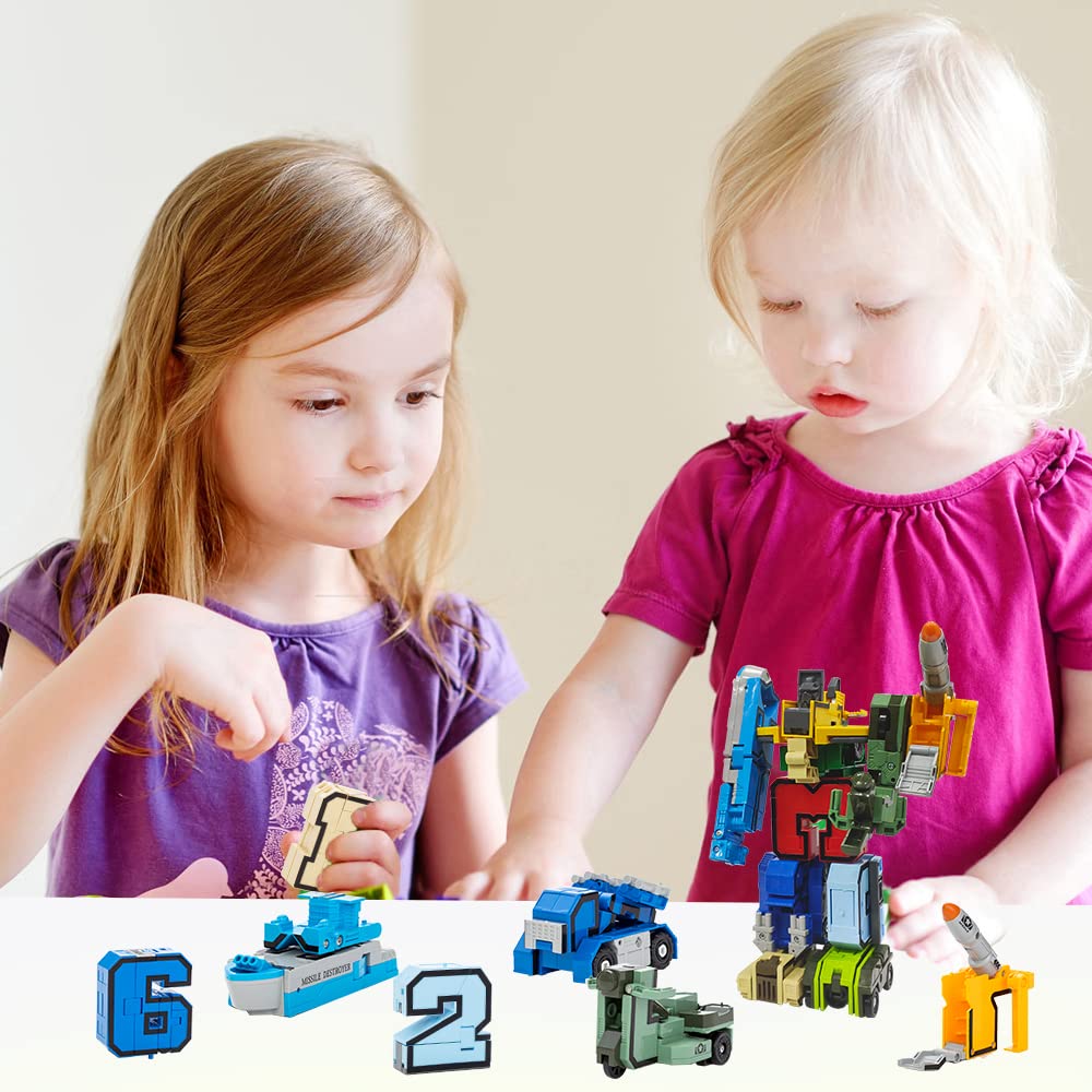 VEAIS alphabet-numbers robot transformation encouraging problem-solving through play.