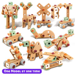 VEAIS Kids Tool Set instruction booklet guides easy, step by step builds.